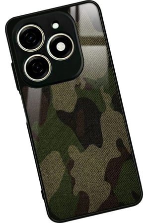 Infınıx Smart 8 Pro Uyumlu Kamuflaj Tasarımlı Parlak Silikon Kılıf