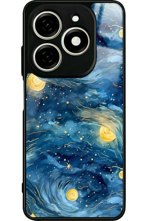 Infınıx Smart 8 Pro Uyumlu Van Gogh Tasarımlı Parlak Silikon Kılıf