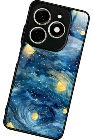 Infınıx Smart 8 Pro Uyumlu Van Gogh Tasarımlı Parlak Silikon Kılıf