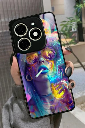 Infınıx Smart 8 Pro Uyumlu Tablo Tasarımlı Parlak Silikon Kılıf