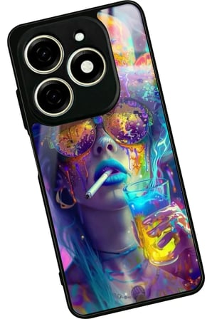 Infınıx Smart 8 Pro Uyumlu Tablo Tasarımlı Parlak Silikon Kılıf