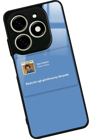 Infınıx Smart 8 Pro Uyumlu Müslüm Gürses Şarkı Sözü Tasarımlı Parlak Silikon Kılıf