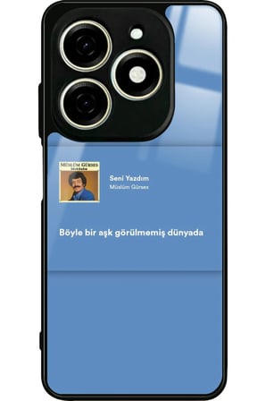 Infınıx Smart 8 Pro Uyumlu Müslüm Gürses Şarkı Sözü Tasarımlı Parlak Silikon Kılıf