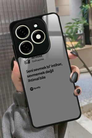 Infınıx Smart 8 Pro Uyumlu Şarkı Sözü Tasarımlı Parlak Silikon Kılıf