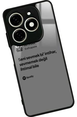 Infınıx Smart 8 Pro Uyumlu Şarkı Sözü Tasarımlı Parlak Silikon Kılıf