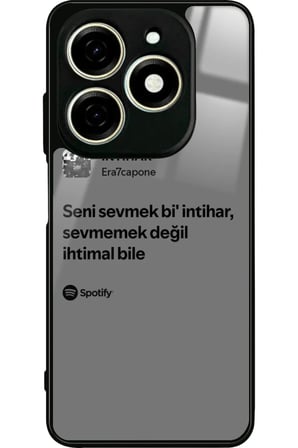 Infınıx Smart 8 Pro Uyumlu Şarkı Sözü Tasarımlı Parlak Silikon Kılıf
