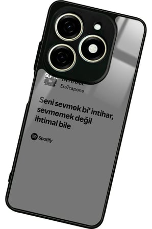 Infınıx Smart 8 Pro Uyumlu Şarkı Sözü Tasarımlı Parlak Silikon Kılıf