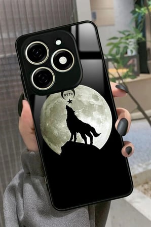 Infınıx Smart 8 Pro Uyumlu Bozkurt Tasarımlı Parlak Silikon Kılıf