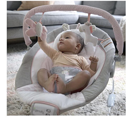 Ingenuity  Titreşimli, Oyuncak Barlı ve Sesli, 0-6 Ay Ana Kucağı Pink