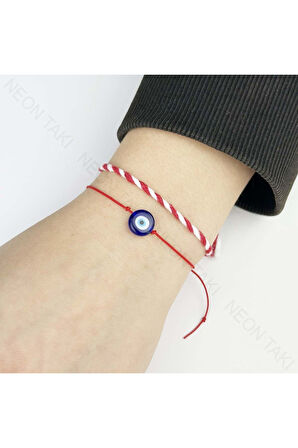 Marteniçka Model 3, 2 Adet Bileklik, Boncuklar Lacivert Renk