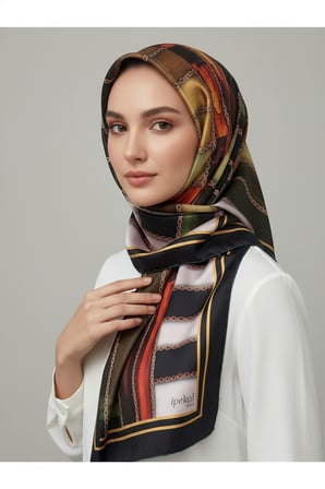 halka zincir desenli soft eşarp desen 1 renk 2