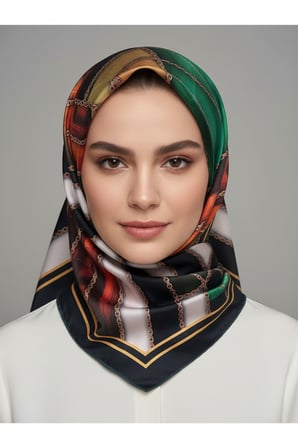 halka zincir desenli soft eşarp desen 1 renk 2