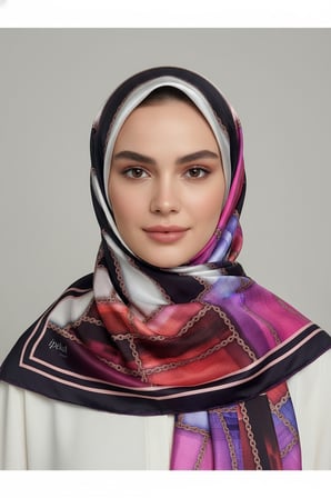 halka zincir desenli soft eşarp desen 1 renk 5