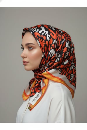 ipekal trend dijital baskı batik desenli royan eşarp desen 3 renk 10