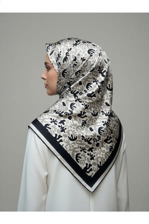 Trend Dijital Baskı  Batik Desenli Royan Eşarp Desen 3 Renk 2