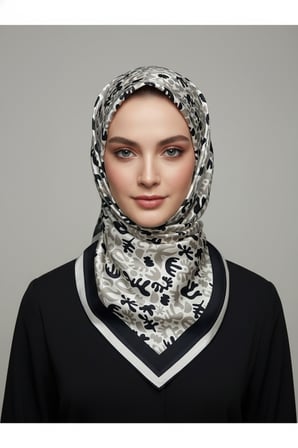Trend Dijital Baskı  Batik Desenli Royan Eşarp Desen 3 Renk 2