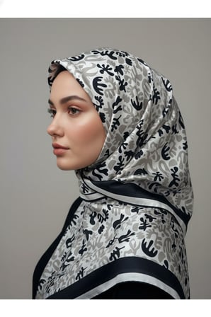 Trend Dijital Baskı  Batik Desenli Royan Eşarp Desen 3 Renk 2