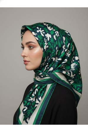 Trend Dijital Baskı  Batik Desenli Royan Eşarp Desen 3 Renk 3