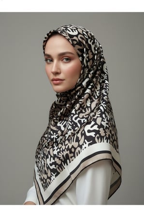 Trend Dijital Baskı  Batik Desenli Royan Eşarp Desen 3 Renk 5