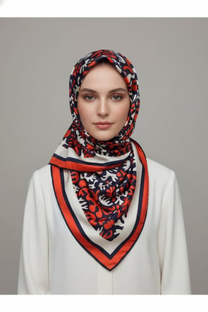 Trend Dijital Baskı  Batik Desenli Royan Eşarp Desen6