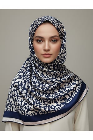 Trend Dijital Baskı  Batik Desenli Royan Eşarp Desen 3 Renk 7