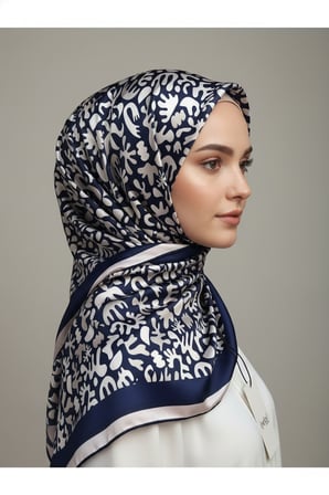 Trend Dijital Baskı  Batik Desenli Royan Eşarp Desen 3 Renk 7
