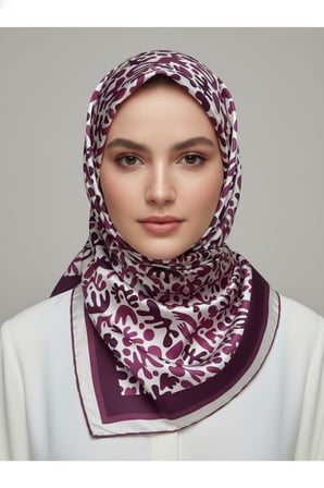 Trend Dijital Baskı  Batik Desenli Royan Eşarp Desen 3 Renk 8