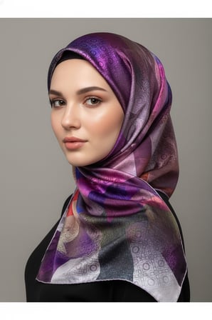 Trend Dijital Baskı  Batik Dikdörtgen Desenli Royan Eşarp Desen 4 Renk 1