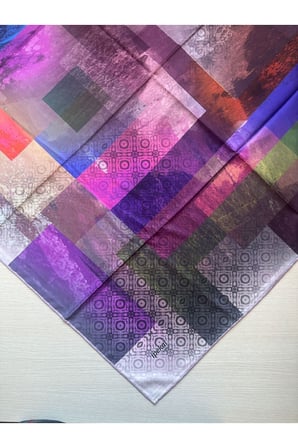 Trend Dijital Baskı  Batik Dikdörtgen Desenli Royan Eşarp Desen 4 Renk 1