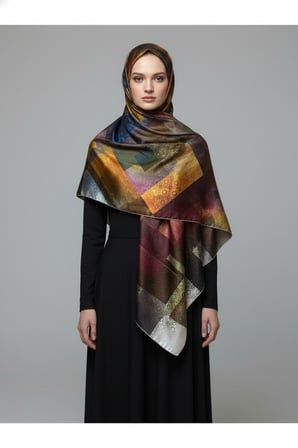trend dijital baskı  batik dikdörtgen desenli royan eşarp desen 4 renk 11