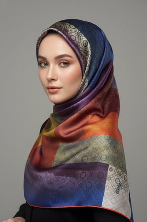 trend dijital baskı  batik dikdörtgen desenli royan eşarp desen 4 renk 2