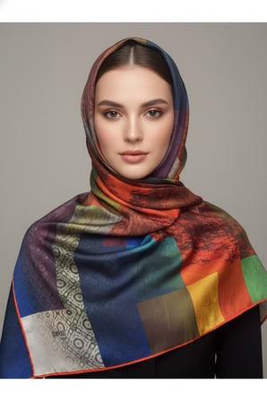 trend dijital baskı  batik dikdörtgen desenli royan eşarp desen 4 renk 2