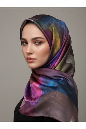 Trend Dijital Baskı  Batik Dikdörtgen Desenli Royan Eşarp Desen 4 Renk 4