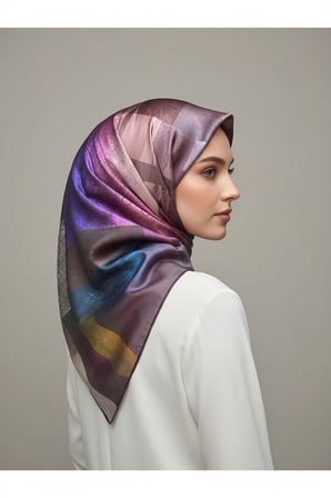 Trend Dijital Baskı  Batik Dikdörtgen Desenli Royan Eşarp Desen 4 Renk 4