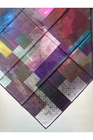 Trend Dijital Baskı  Batik Dikdörtgen Desenli Royan Eşarp Desen 4 Renk 4