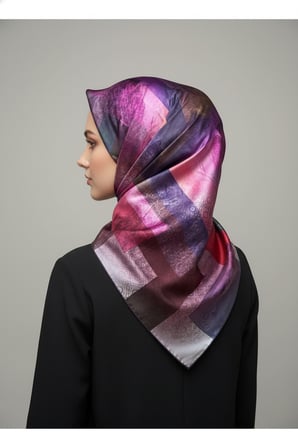 Trend Dijital Baskı  Batik Dikdörtgen Desenli Royan Eşarp Desen 4 Renk 7
