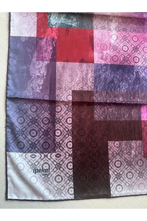 Trend Dijital Baskı  Batik Dikdörtgen Desenli Royan Eşarp Desen 4 Renk 7