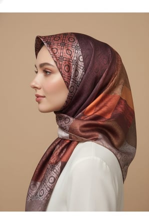 Trend Dijital Baskı  Batik Dikdörtgen Desenli Royan Eşarp Desen 4 Renk 8