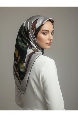 çiçek desenli twill eşarp desen 2 renk 2