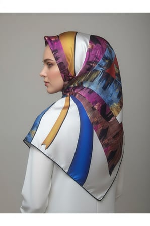 çiçek desenli twill eşarp desen 2 renk 3