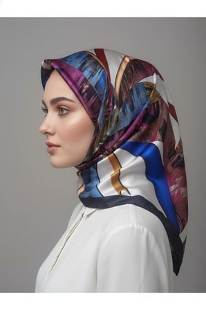 çiçek desenli twill eşarp desen 2 renk 3