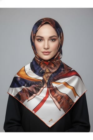 çiçek desenli twill eşarp desen 2 renk 4