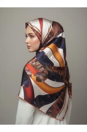 çiçek desenli twill eşarp desen 2 renk 4