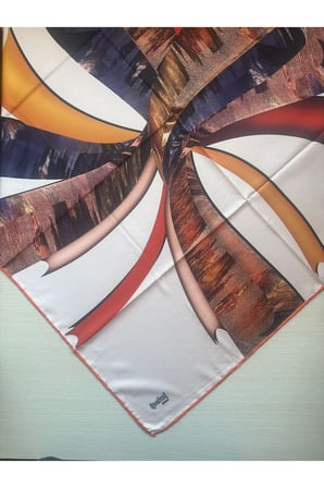 çiçek desenli twill eşarp desen 2 renk 4