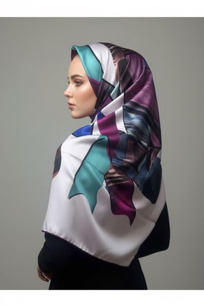 çiçek desenli twill eşarp desen 2 renk 5