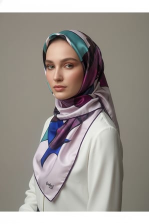 çiçek desenli twill eşarp desen 2 renk 5