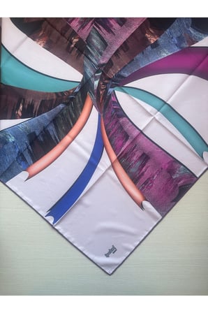 çiçek desenli twill eşarp desen 2 renk 5