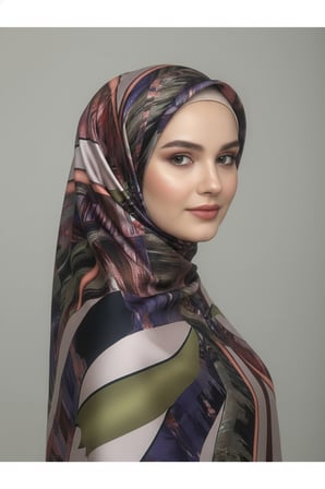 çiçek desenli twill eşarp desen 2 renk 6