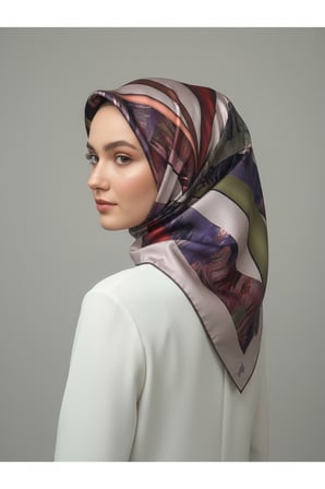 çiçek desenli twill eşarp desen 2 renk 6
