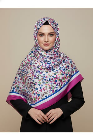 İpekten Exclusive Çiçek Desenli Pamuklu Şal 180x70